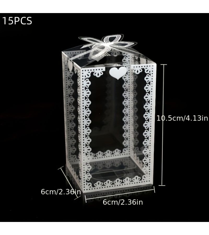 15Pcs Multisize Transparent PVC Gift Boxes For Wedding Birthday Party Decor - Image 4
