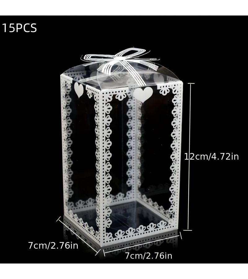 15Pcs Multisize Transparent PVC Gift Boxes For Wedding Birthday Party Decor - Image 5