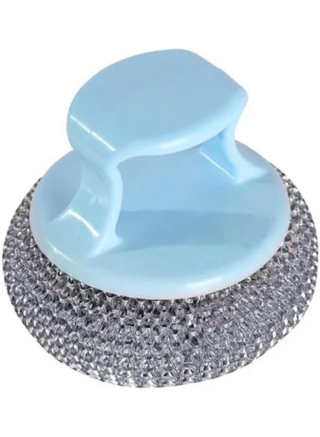 فرشاة بمقبض - ليفة تنظيف من الفولاذ المقاوم للصدأ | ليفة تنظيف أطباق للمطبخ والحمام والمنزل، لإزالة الأوساخ والدهون الصعبة - Image 4