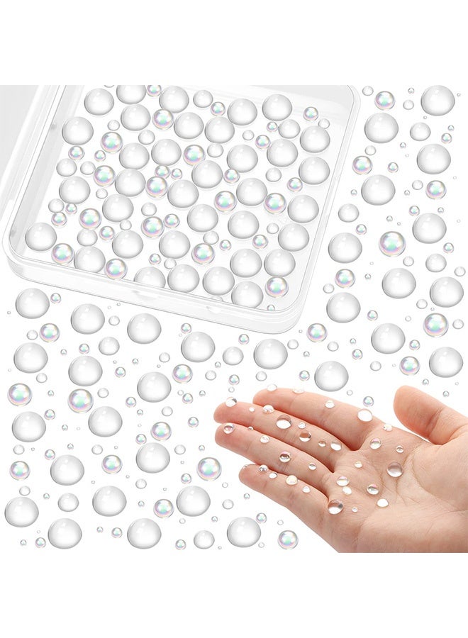 Peachjoy 700 Pcs Clear Dewdrop Holographic Water Droplets Embellishments Scrapbooking Card Making Supplies Resin Dewdrop Beads Clear Waterdrop for DIY Crafts Paper Decor (AB Clear) - Image 1