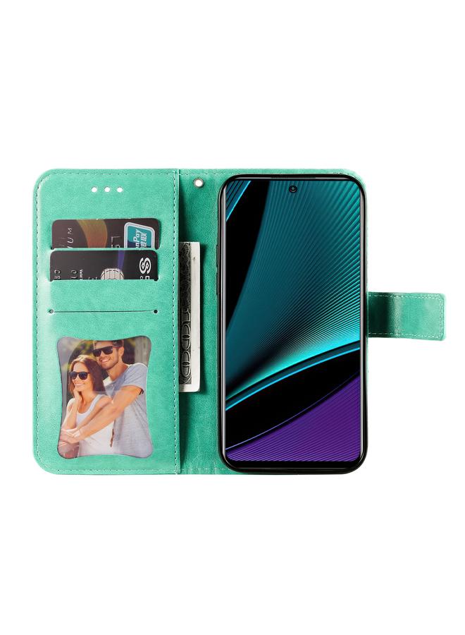 Zaboon Case For Infinix Note 11 Pro/Note 11s 7-petal Flowers Embossing Pattern Horizontal Flip Leather Case - Image 4