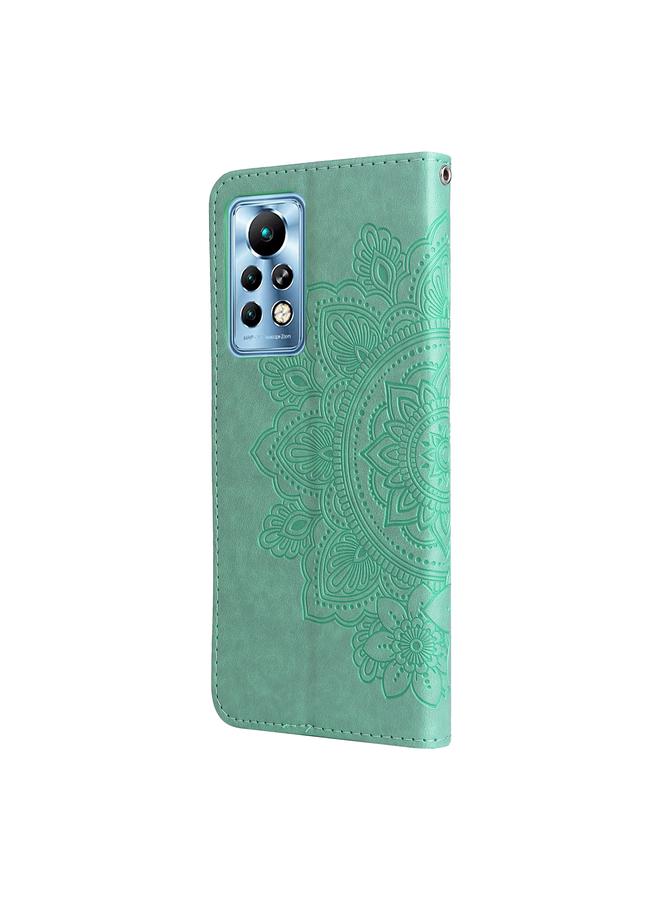 Zaboon Case For Infinix Note 11 Pro/Note 11s 7-petal Flowers Embossing Pattern Horizontal Flip Leather Case - Image 3