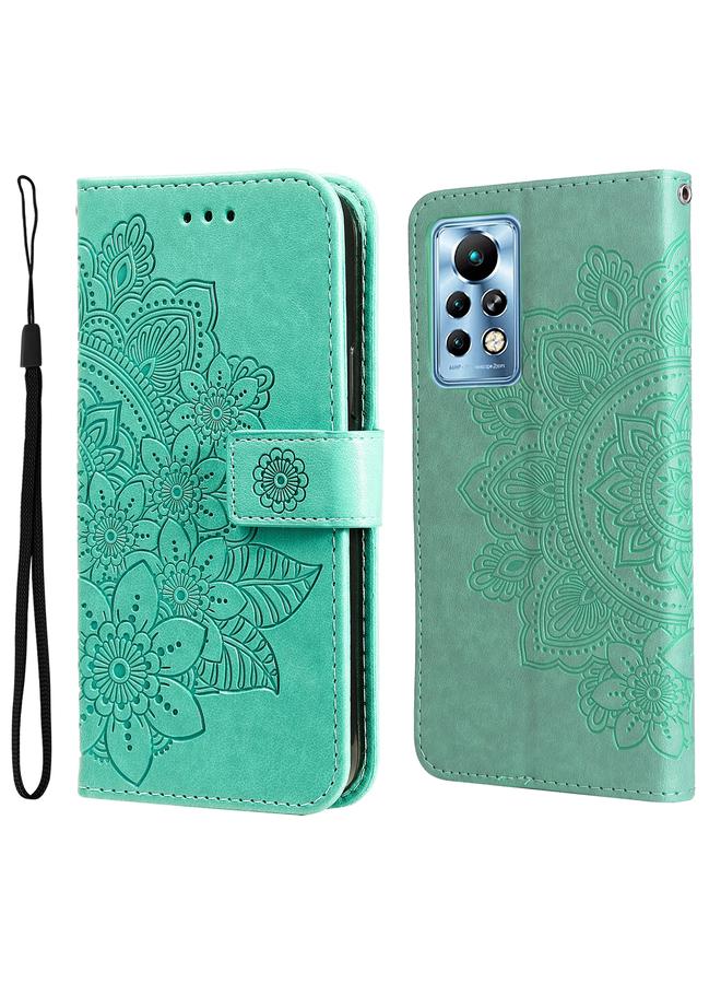 Zaboon Case For Infinix Note 11 Pro/Note 11s 7-petal Flowers Embossing Pattern Horizontal Flip Leather Case - Image 1