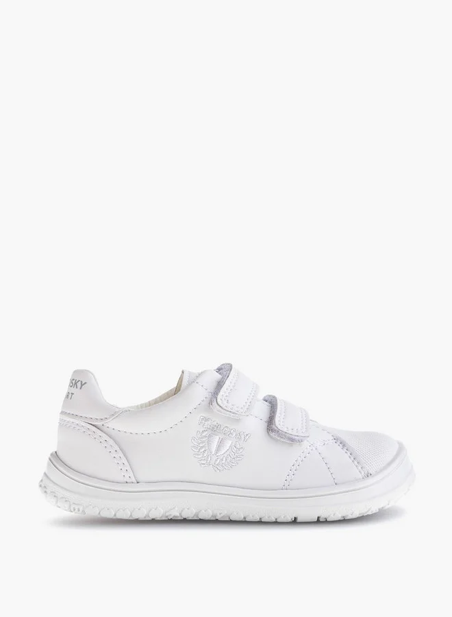 بابلوسكي Boys' Logo Print School Shoes with Hook and Loop Closure - 200000