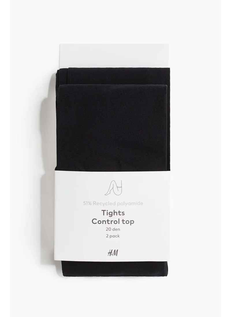 H&M 2-pack control-top tights 20 denier