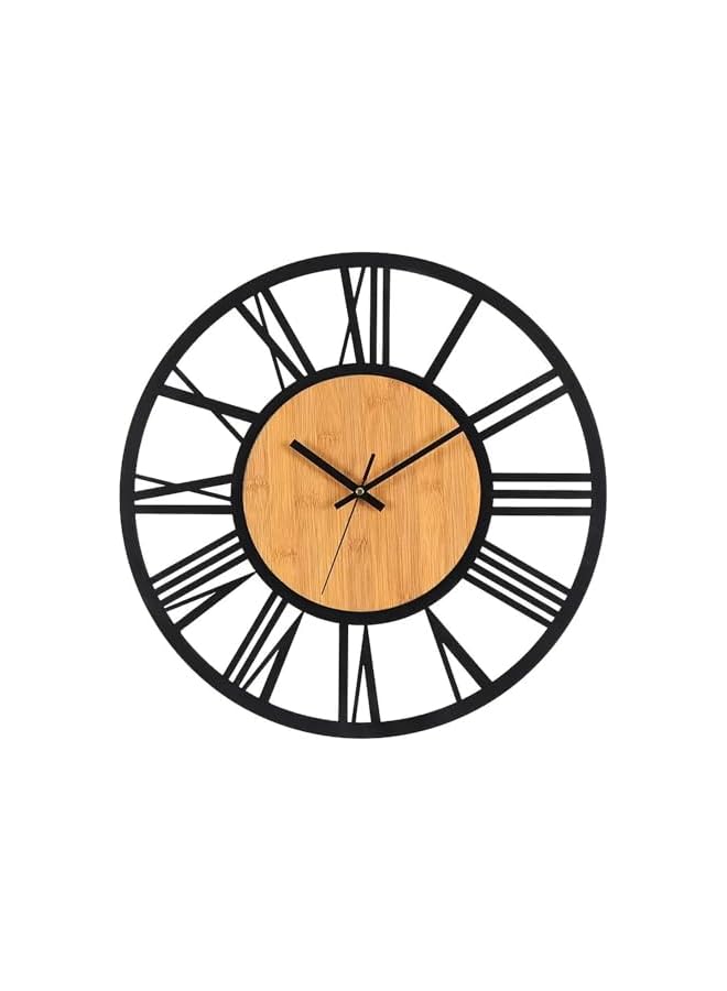 The Bros Circular Wall Clock, 40x40cm Large Hanging Clock Circular Iron Silent, Bathroom Clock, Kitchen Clock, Wall Clock Roman Numerals Decoration for Home Living Room Dining Room Office - Image 2