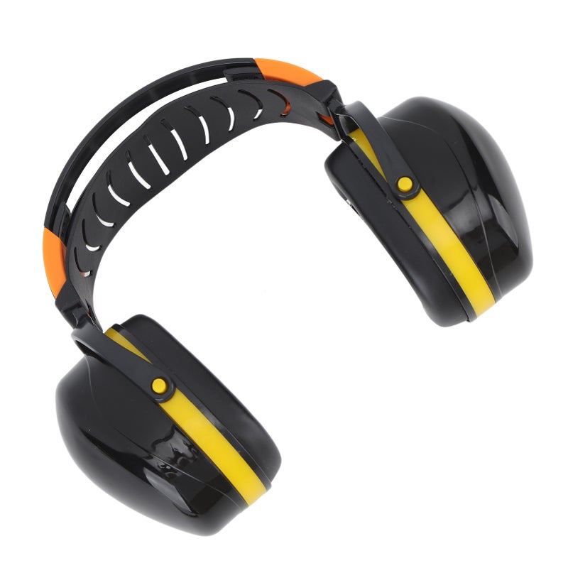 Noise Reduction Earmuffs Foldable Lightweight Hearing Protection Safety Over Head Ear Muff for Garden Shooting Mowing Black Yellow - Image 5