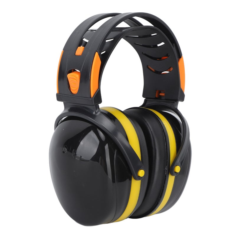 Noise Reduction Earmuffs Foldable Lightweight Hearing Protection Safety Over Head Ear Muff for Garden Shooting Mowing Black Yellow - Image 3