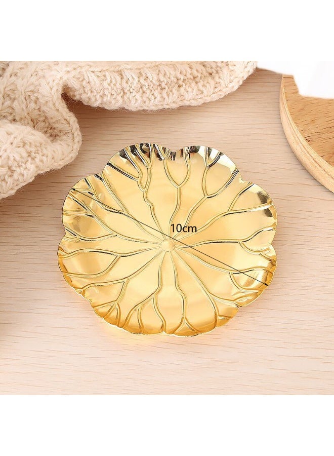 صحن تقديم طبق تقديم ذهبي على شكل زهرة، صحن تقديم معدني على شكل زهرة، صواني تقديم حلويات الفاكهة - Image 2