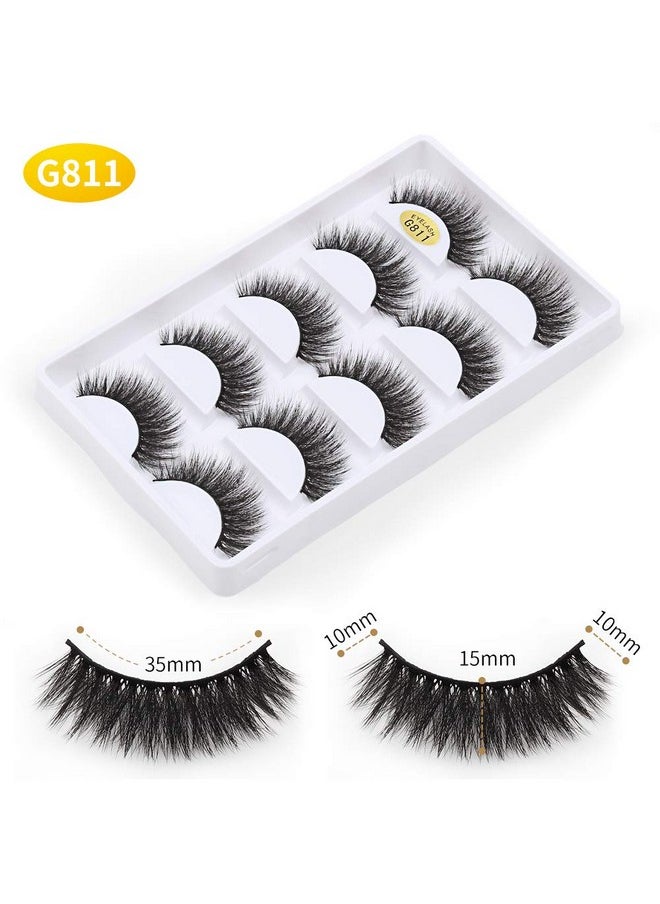 Vayator 10 Pairsset 3D Mink Lashes Natural False Eyelashes Dramatic Volume Fake Lashes Makeup Eyelash Extension Silk Eyelashes (G811)  - Image 2