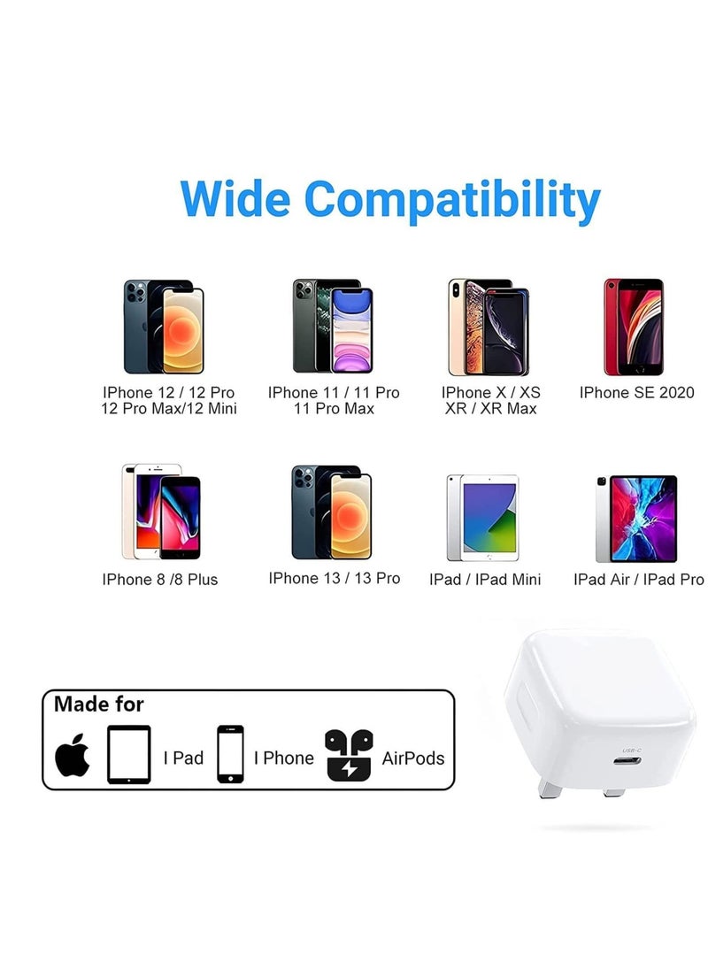 ELTRAZONE - IPhone 20W USB-C Power Adapter With Cable for iPhone 12 / iPhone 12 Pro max /12mini (iPhone 20W USB-C Power Adapter) - Image 1