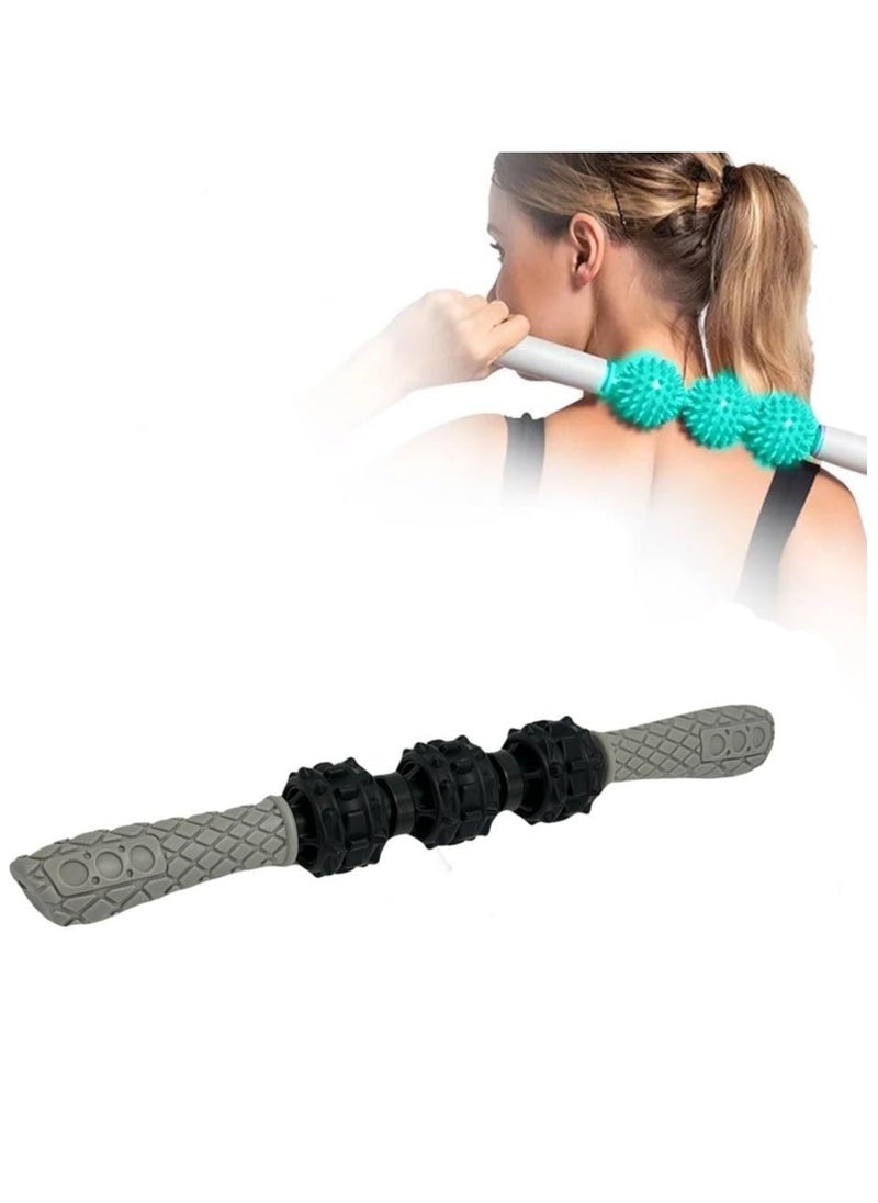 QSHOP® Premium Massage Stick for Muscles, Muscle Therapy Balls, Muscle Pain Relief, Self Massage Roller Stick, Cushioned Ergonomic Handle with 3 Pointed Massage Balls for Yoga Massage - pzsku/Z5E6787C136D6748439ADZ/45/_/1733671818/76b458da-ec40-4ff3-b21b-dc03258608d3