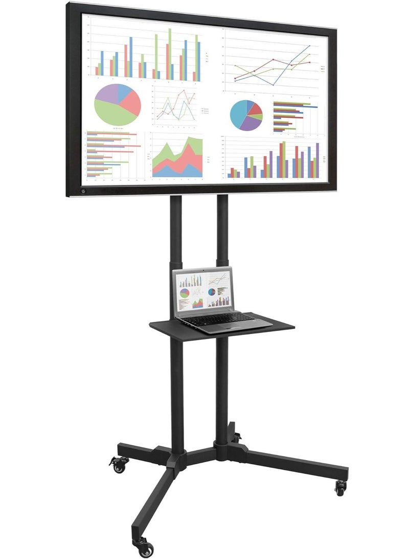 ELTRAZONE Rolling TV Cart for 32' to 65' LCD LED Plasma Flat Panel Screen | Mobile Stand with Wheels - Image 1