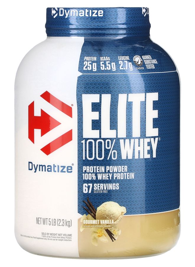 Elite 100% Whey Protein Powder Gourmet Vanilla 5 lbs (2.3 kg)
