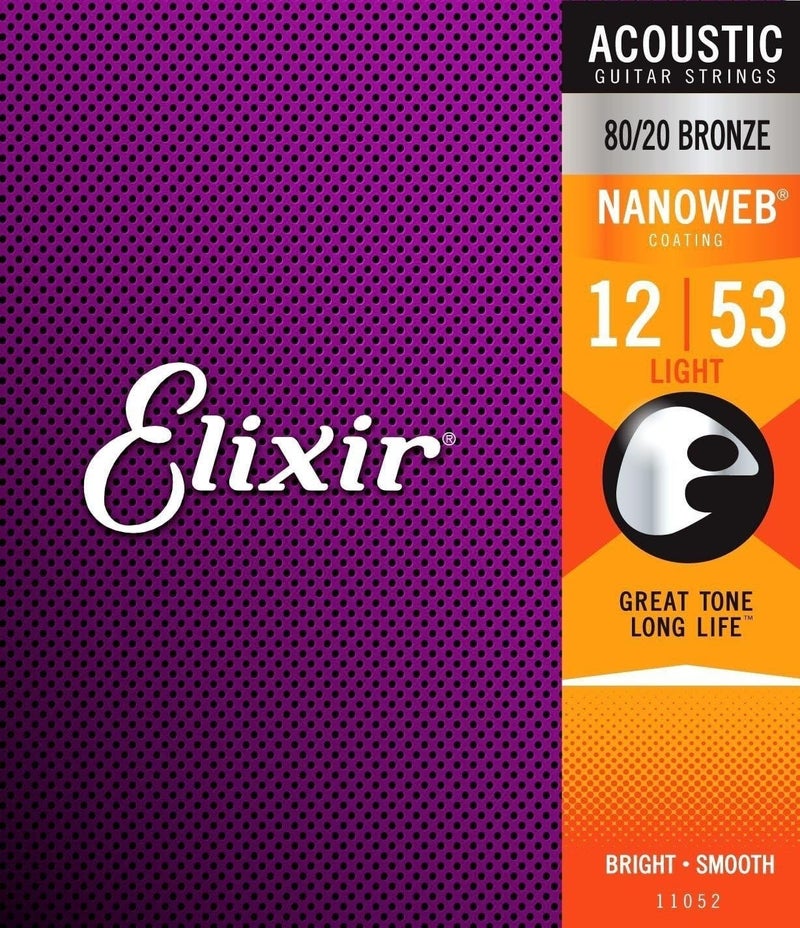 Elixir Strings 11052 Nanoweb 80/20 Bronze Light Acoustic Guitar Strings - Image 1