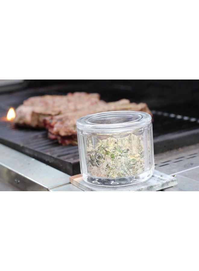 Kook KooK Glass Salt Cellar, with Lid, Embossed Pressed Glass, Clear Storage Container, for Coffee, Sugar, Spices and Candies, Dishwasher Safe, 10 oz (Clear)  - Image 4