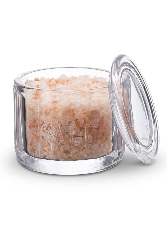 Kook KooK Glass Salt Cellar, with Lid, Embossed Pressed Glass, Clear Storage Container, for Coffee, Sugar, Spices and Candies, Dishwasher Safe, 10 oz (Clear)  - Image 1