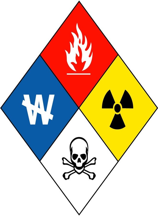 Hazmat sticker decal 4" x 4"