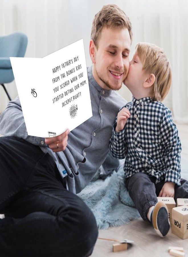 Asmallgf Funny Fathers Day Card for Step Dad, Bonus Dad Fathers Day Gift, Father's Day from Step Daughter Son - Image 4