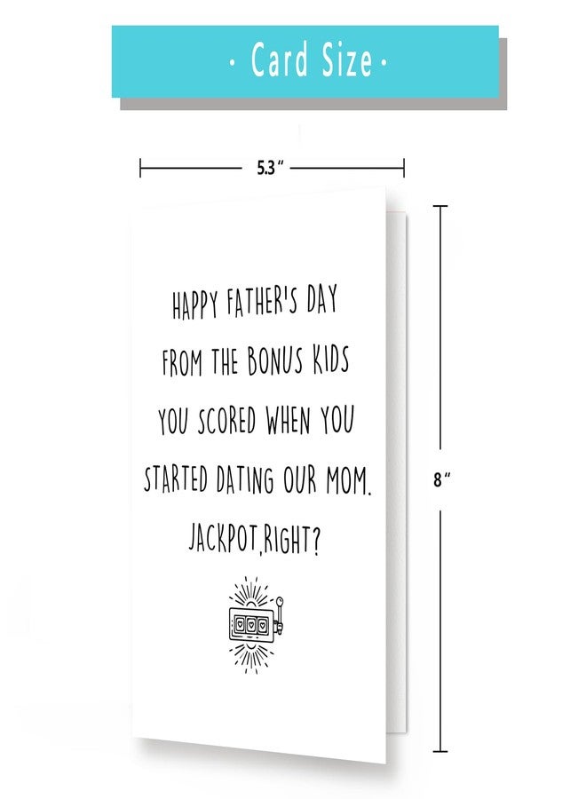 Asmallgf Funny Fathers Day Card for Step Dad, Bonus Dad Fathers Day Gift, Father's Day from Step Daughter Son - Image 2