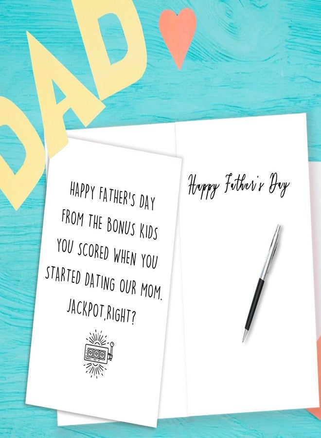 Asmallgf Funny Fathers Day Card for Step Dad, Bonus Dad Fathers Day Gift, Father's Day from Step Daughter Son - Image 5