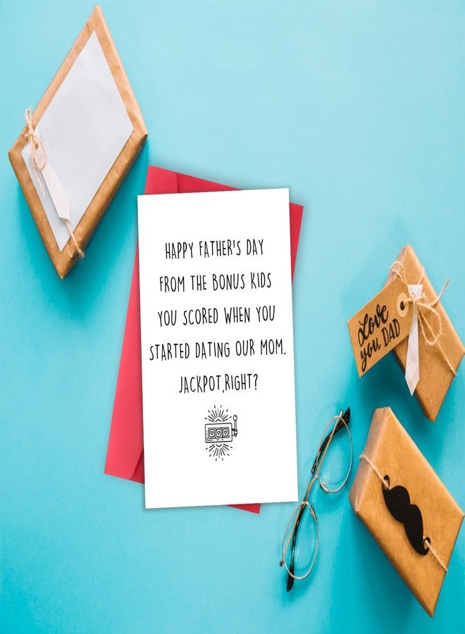Asmallgf Funny Fathers Day Card for Step Dad, Bonus Dad Fathers Day Gift, Father's Day from Step Daughter Son - Image 3