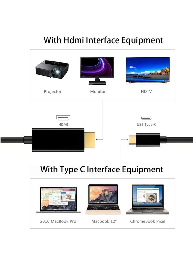 USB C to HDMI Cable 4K@60Hz Type C to HDMI 2.0, Thunderbolt 3 for MacBook Pro, MacBook Air/iPad Pro, Surface Book 2, Galaxy S20, and other Type-C Devices, 2m  - Image 3
