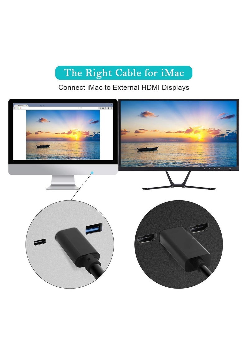 USB C to HDMI Cable 4K@60Hz Type C to HDMI 2.0, Thunderbolt 3 for MacBook Pro, MacBook Air/iPad Pro, Surface Book 2, Galaxy S20, and other Type-C Devices, 2m  - Image 4