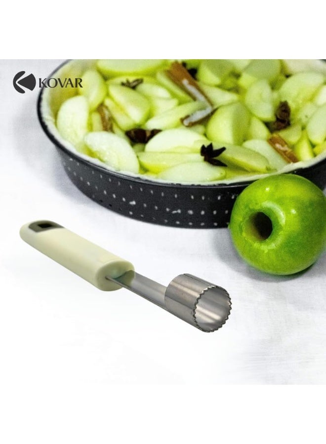 kovar كورر التفاح كوفار غراند شيف - مقبض ناعم من الفولاذ المقاوم للصدأ - كورر فواكه متعدد الوظائف ومزيل النواة - للمطبخ المنزلي، الكمثرى، الكرز، الجوجوبا، والتاريخ الأحمر - Image 4