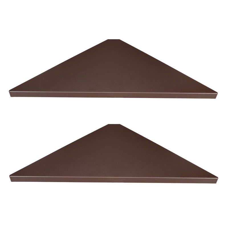 evron Corner Mounting Shelf Set of 2  Easy to Install Floating Wall Shelves with Wood Grain Finish Durable and Waterproof ABS Plastic for Kitchen Bathroom Living Room Home Dcor