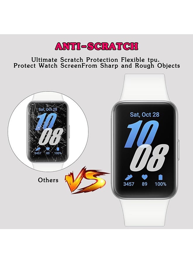 Peachjoy 4 Pack Screen Protector Compatible for Samsung Galaxy Fit 3 Watch Case, Galaxy Fit 3 Flexible Full Coverage Clear TPU Film (Clear) - Image 4