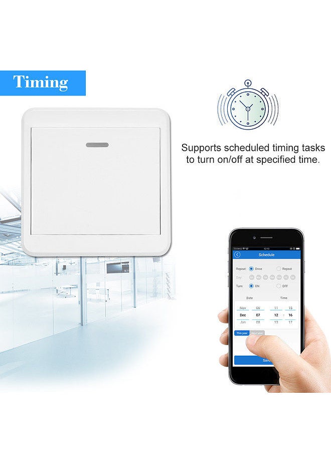 eWeLink WiFi Door Exit on Wireless Release Push Switch for Electronic Door Lock NO COM Lock Sensor Access Control System Emergency Alarm Trigger Switch Phone APP Remote Control