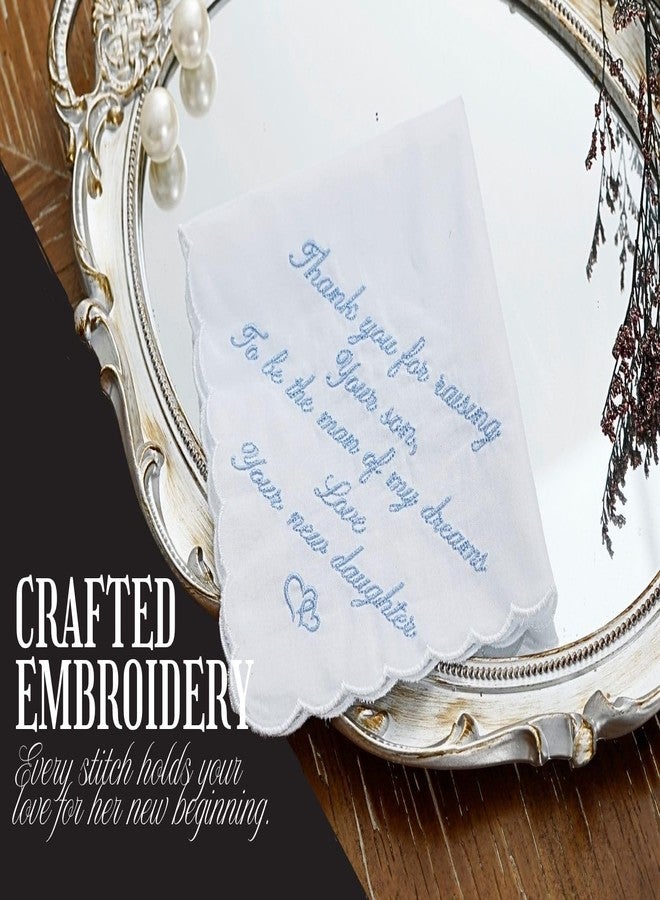 InnoBeta Mother of the groom gifts, Father of the groom Gifts, Happy Tears Handkerchief Wedding Gifts Something Blue Gift for Parent of The Groom - Image 2