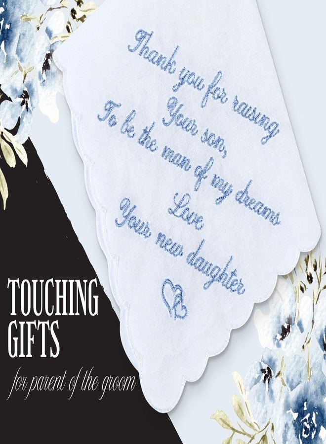 InnoBeta Mother of the groom gifts, Father of the groom Gifts, Happy Tears Handkerchief Wedding Gifts Something Blue Gift for Parent of The Groom - Image 3