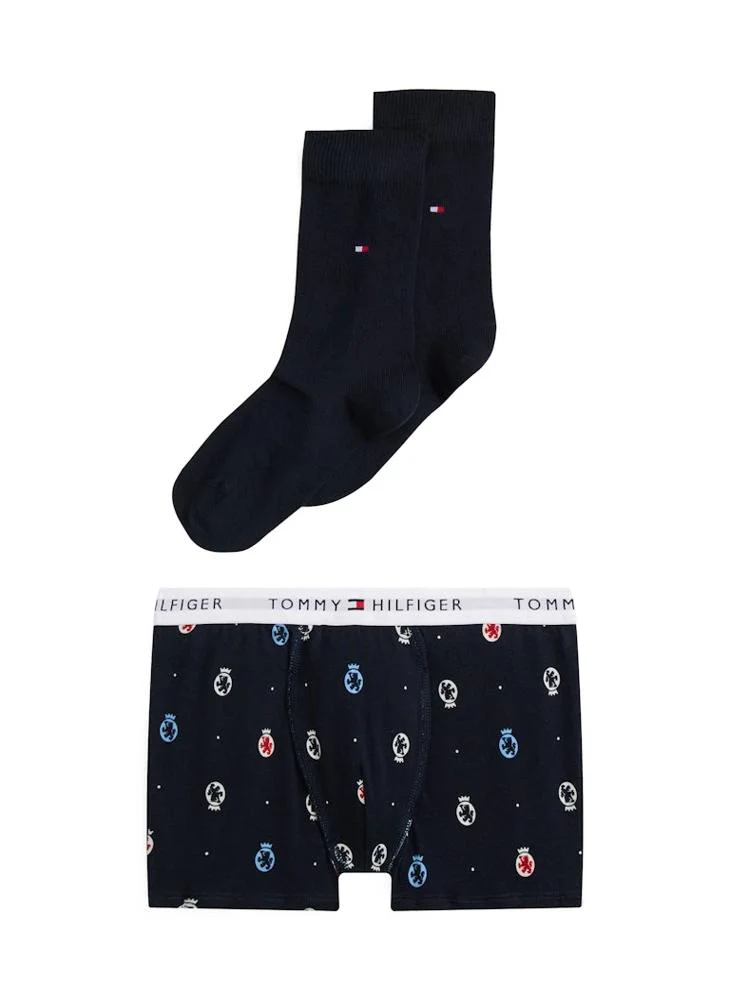 TOMMY HILFIGER Kids Logo Band Trunks And Socks Gift Set