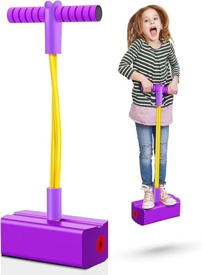 TECH LOGO ELECTRONICS Jamping Kids Pogo Stick Toys for Boys Girls, Foam Pogo Jumper for Kids Gifts Outdoor Toys for Toddlers Age 3 and Up Garden Toys Boys Girl Gifts | Pogo Jump Makes Pop Sounds (Purple) - Image 2