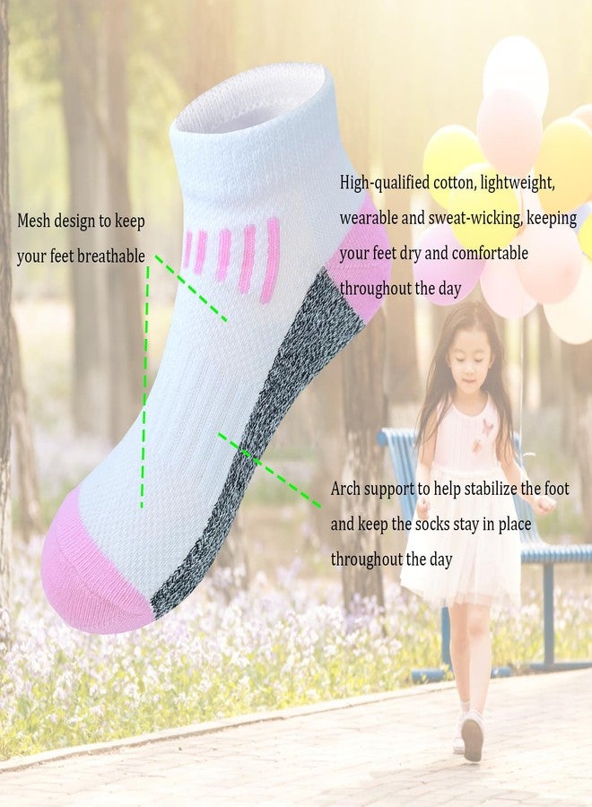 Bemeol Ankle Socks Girl Running Athletic Socks Low Cut Cotton Sock 12 Pairs(5-7 Years) - Image 4