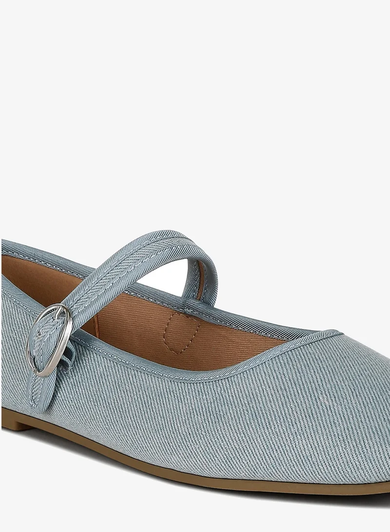 London Rag blue London Rag Women's Classic Denim Pin Buckle Ballerinas in Blue for Women | Best Price UAE