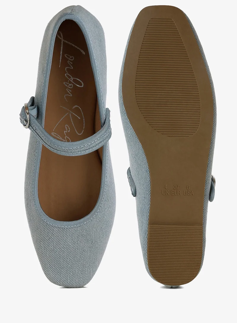 London Rag blue London Rag Women's Classic Denim Pin Buckle Ballerinas in Blue for Women | Best Price UAE
