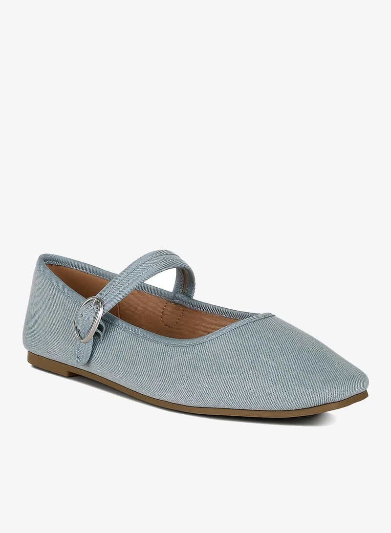 London Rag blue London Rag Women's Classic Denim Pin Buckle Ballerinas in Blue for Women | Best Price UAE