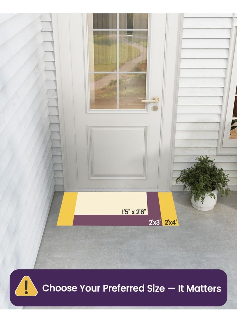 NANAO Front Door Mat, Welcome Mat Heavy Duty Durable Low Profile Outside Doormat for Entryway, Patio, Garage, High Traffic Areas, 17"X29", Grey - Image 2