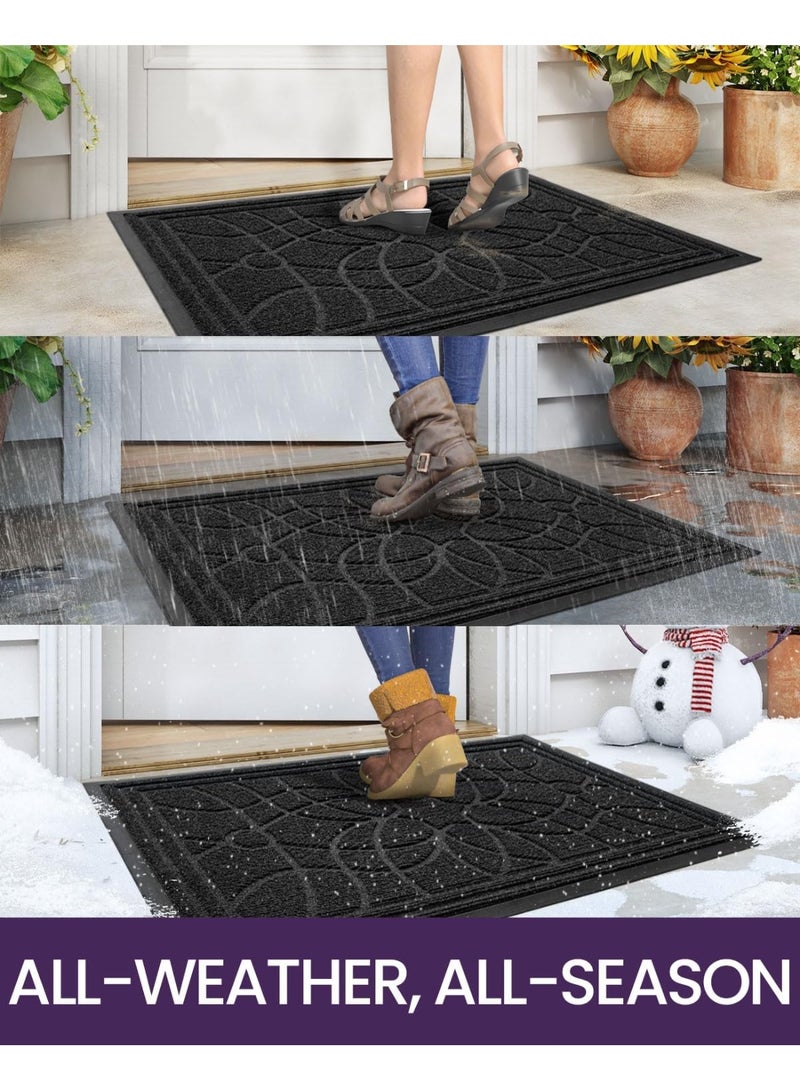NANAO Front Door Mat, Welcome Mat Heavy Duty Durable Low Profile Outside Doormat for Entryway, Patio, Garage, High Traffic Areas, 17"X29", Grey - Image 4