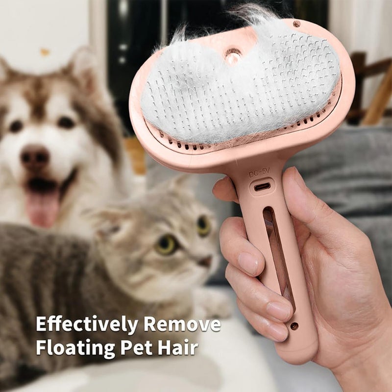 Ergonomic Steamer - Cat Brush for Loose | Integrated Spray Architecture with Soft Silicone Bristle Array & High Volume Fluid Reservoir for Liquid Grooming, Kittens, Salon and Outdoor - Image 3