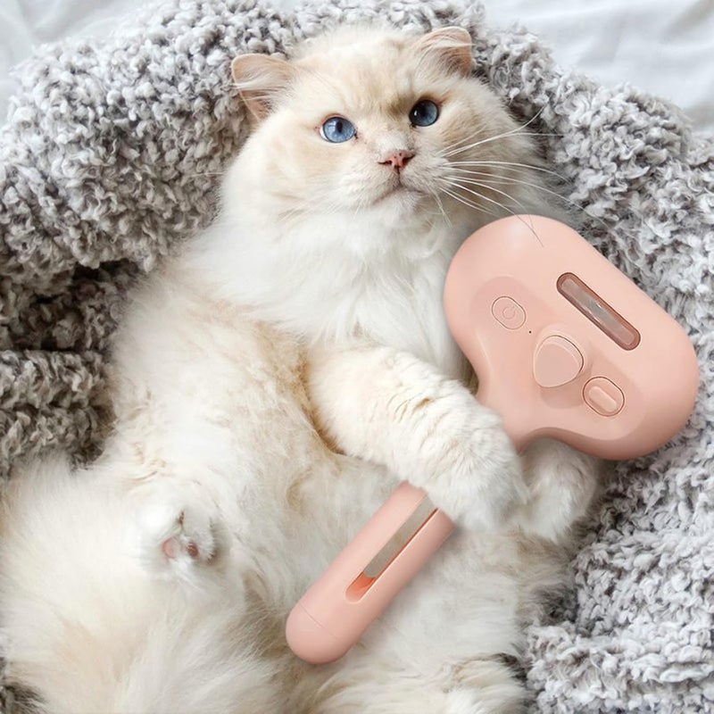 Ergonomic Steamer - Cat Brush for Loose | Integrated Spray Architecture with Soft Silicone Bristle Array & High Volume Fluid Reservoir for Liquid Grooming, Kittens, Salon and Outdoor - Image 4