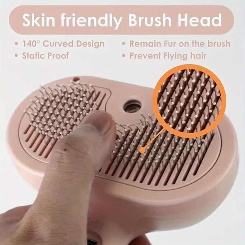 Ergonomic Steamer - Cat Brush for Loose | Integrated Spray Architecture with Soft Silicone Bristle Array & High Volume Fluid Reservoir for Liquid Grooming, Kittens, Salon and Outdoor - Image 5