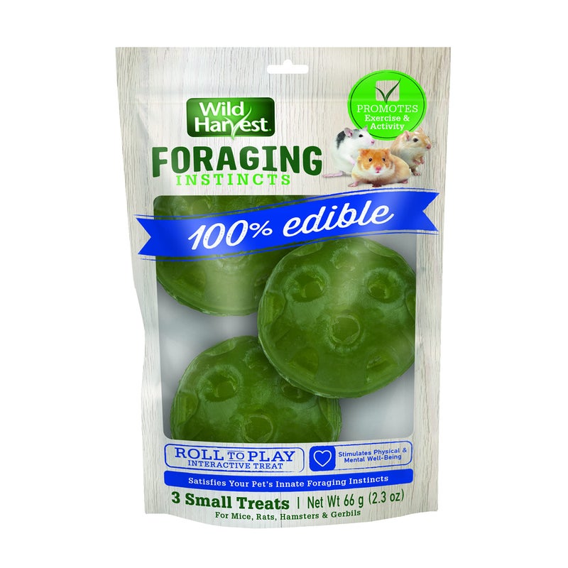 Wild Harvest® Foraging Instincts Roll n’ Play Interactive Treat, 3 Count, for Pet Mice, Rats, Hamsters and Gerbils, 2.30 Ounce (Pack of 1) - Image 1
