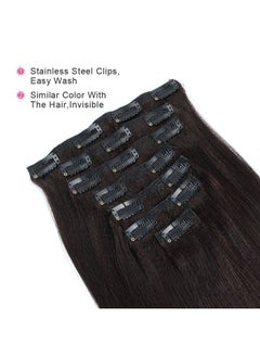 ABH AMAZINGBEAUTY HAIR ABH AmazingBeauty Hair Real Remy Thick Yaki Straight Clip Ins Black Hair Extensions for African American Relaxed Hair 7 Pieces 120 Gram Per Set, 14 Inch  - Image 3