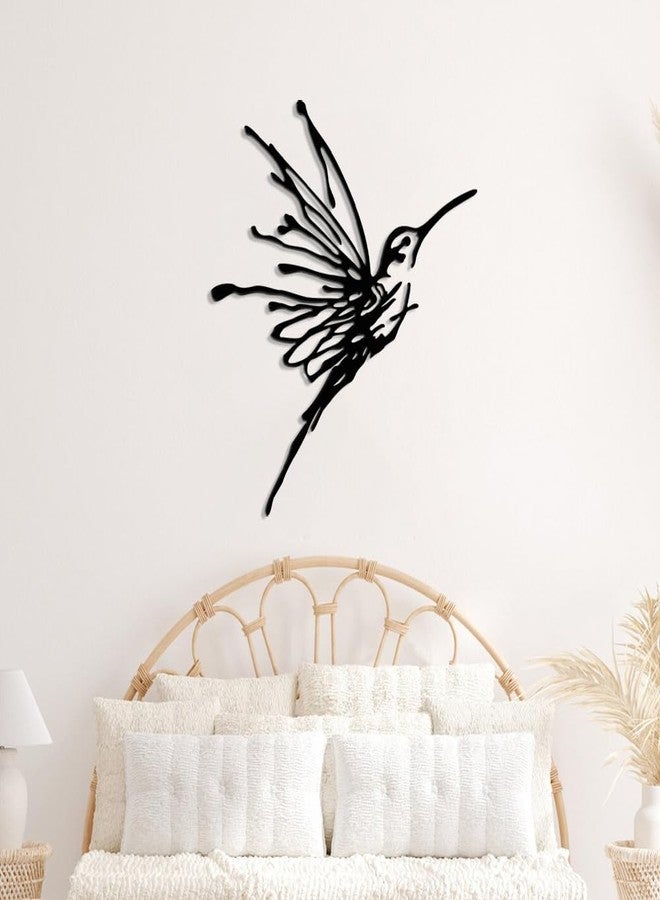 XORT Metal Hummingbird Wall Art, Minimalist Modern Abstract Metal Wall Art, Birds Sign Wall Decoration Hanging for Living Room Bedroom Kitchen. (Black - 12 x 14 inch) - Image 3