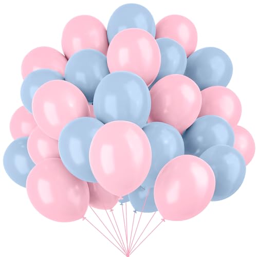 YMSZ Pink and Blue Latex Balloons 67 12 Inch Pink Blue Gender Reveal Balloons for Boy or Girl Gender Reveal Decorations Birthday Party Baby Shower Anniversary - Image 1