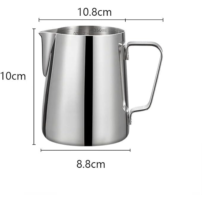joyzzz Frothing Pitcher 350Ml Stainless Steel Milk Frother Jug With Precision Spout Professional Coffee Steaming Pitcher For Baristas Perfect For Latte Cappuccino And Hot Chocolate Making - Image 3